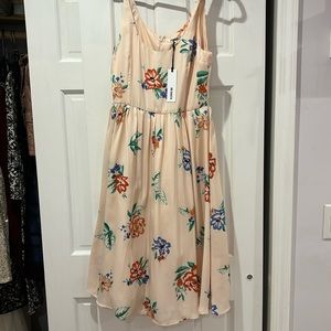 Floral pink midi dress